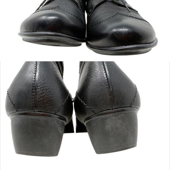 Think! Cuban Heel Lace-Up Oxford Shoes Womens 41 EU 10 US Black Leather - Picture 9 of 13